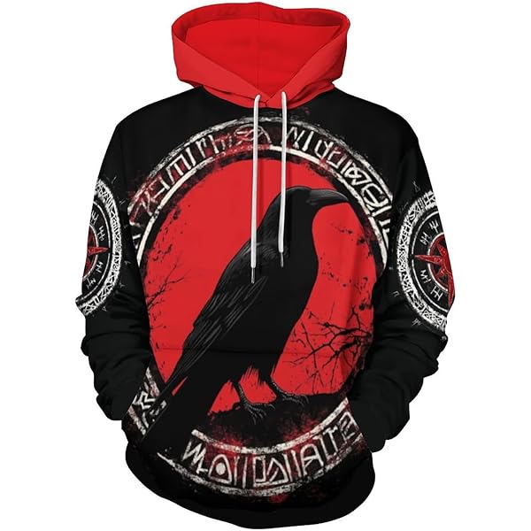 Fleece Hoodies Champion Zip Through Sweater Ragnarok Viking Wolf