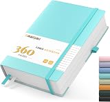 Smarpau Lined Notebook A5 360 Pages 100gsm Leather Softcover Lake Blue