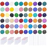 PP OPOUNT 60 Colors Diamond Painting Replacement Round Diamonds with 80 Pieces Self-Seal Bags, 3 Sheets 120 Tags Label Paper for Missing Drills of Diamond Cross Stitch DIY Crafts
