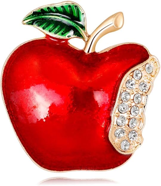 ZSCRL Fashion Alloy Apple Brooch, Wild Fruit Brooch, 3.3 * 3.1cm red
