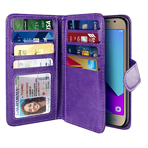 Nextkin galaxy j2 prime case, leather wallet tpu cover,…