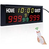 YZ 16&rdquo; Large Electronic Scoreboard with Remote, Bright LED Scoreboard for Outdoor Games, Digital Scoreboard with Timer Clock, Portable Score Keeper for Football/Basketball/Cornhole/Volleyball