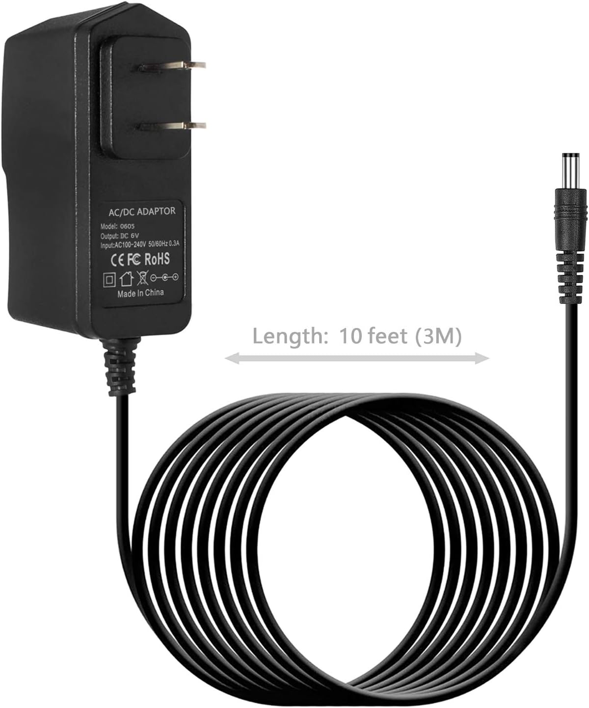 AC/DC 6V Adapter Compatible with for Kaito Voyager Series Radios, Replacement AD-500 Power Supply Charger Cord for KA500 KA600 KA007 KA008 KA009 and More (10 FT): Home Audio & Theater