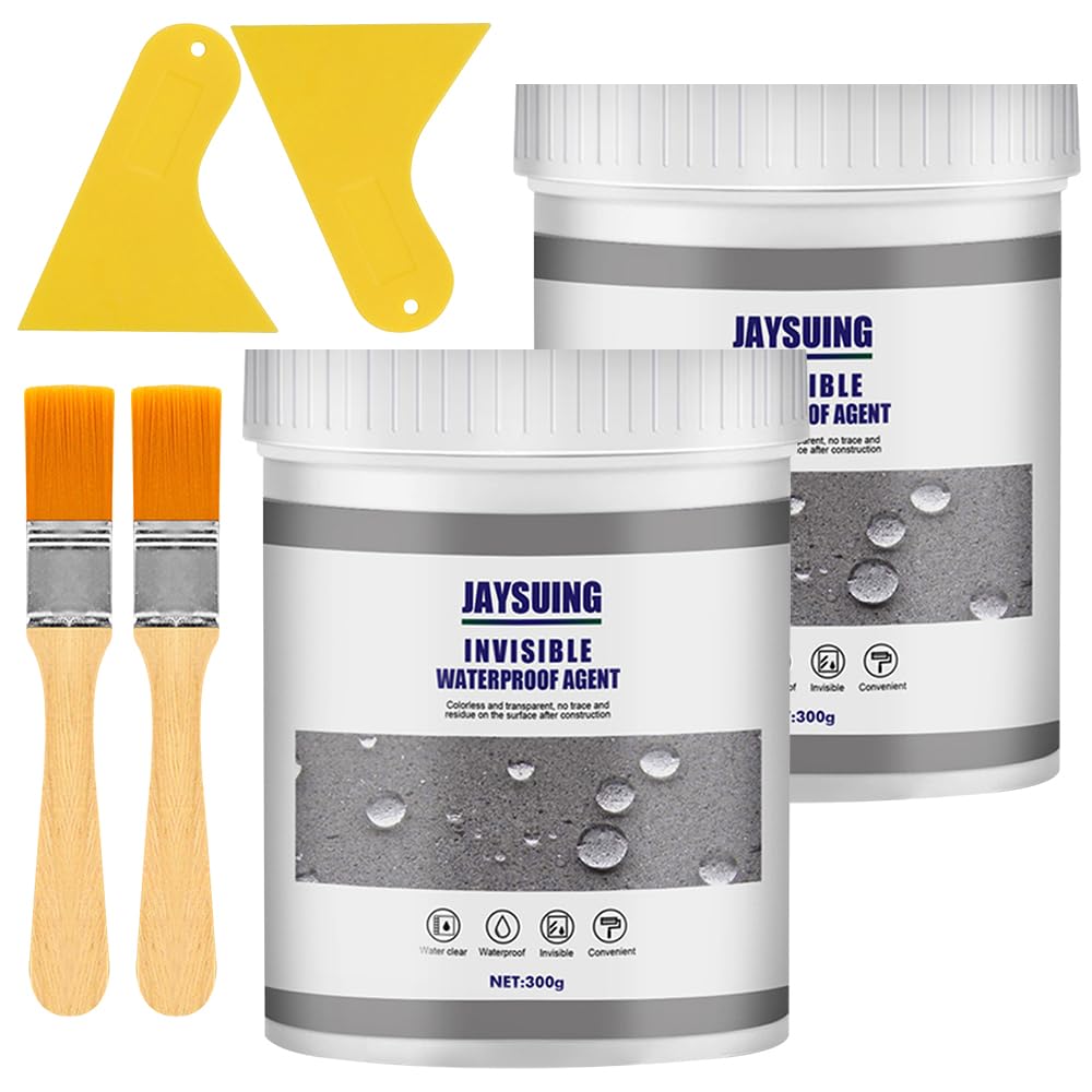 600g Transparent Waterproof Coating Agent, 2 Pcs Invisible Waterproof Agent, Super Strong Clear Insulation Leak Sealer, Transparent Insulation Sealant for Outdoor Home Bathroom Toilet Roof Patio Floor