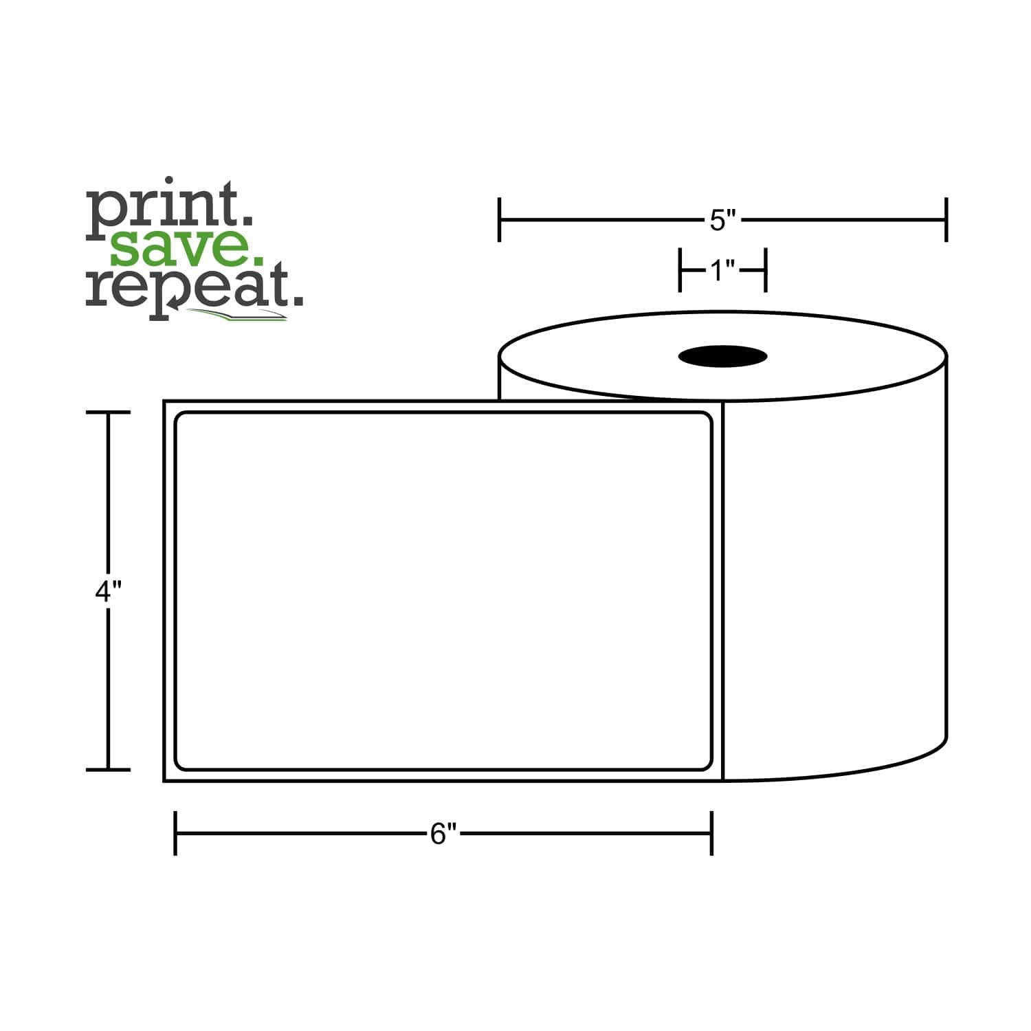 4x6 Direct Thermal Shipping Labels | 1, 800 Labels | 4 Rolls of 450 | 1 inch Core : Office Products