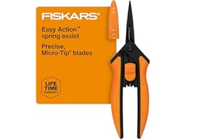 Fiskars 6" Pruning Scissors for Flowers, Buds, Weeds and Small Plants, Garden Snips with Resin Resistant Nonstick Stainless S