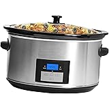 Digital Programmable Electric Slow Cooker - Oval Adjustable Temp, Sauces, Stews & Dips, (8.5 Quart)