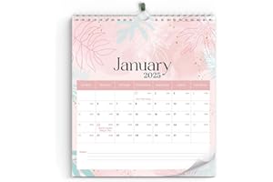 RUGTI 2025 Wall Calendar With Minimalist Floral, Jan 2025 - Dec 2025 Perfect Planning For Anniversaries & Appointments, Best For Your Home School Or Decor