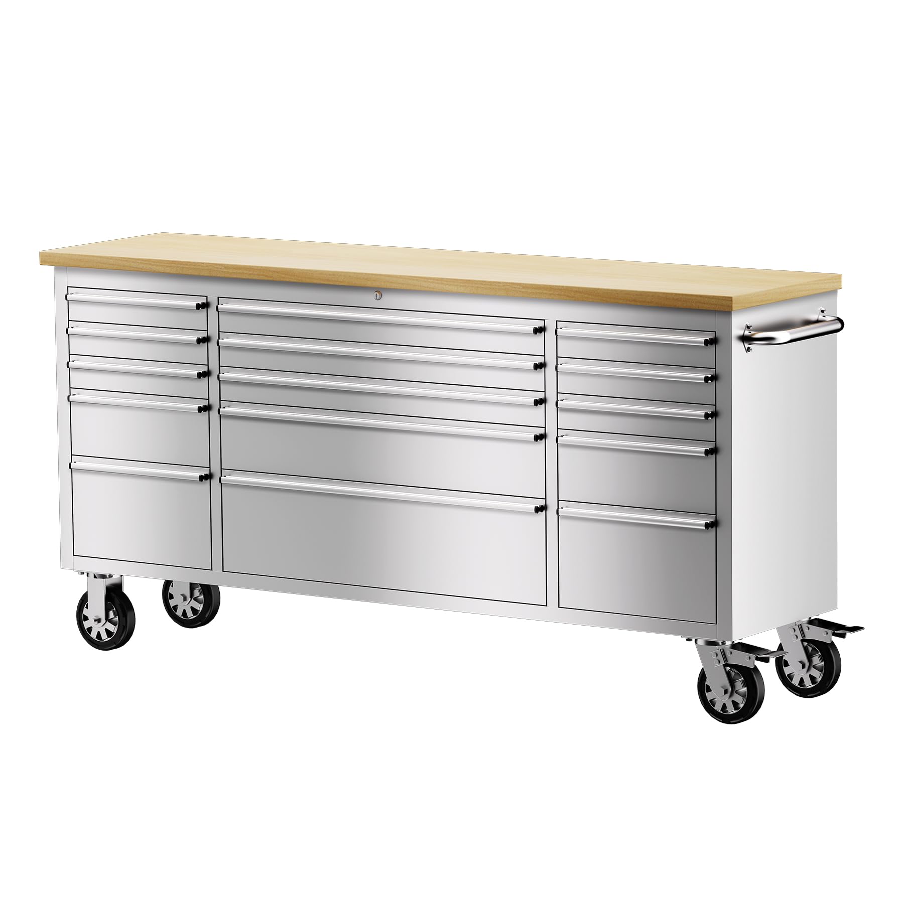 Photo 1 of (see images for damage) CHETTO C 72 inch Tool Chest Tool Box Mobile 15 Drawers Storage Rolling Cabinet with Wheels Lock Key Locking System Drawer Liners for Garage Warehouse Repair Shop