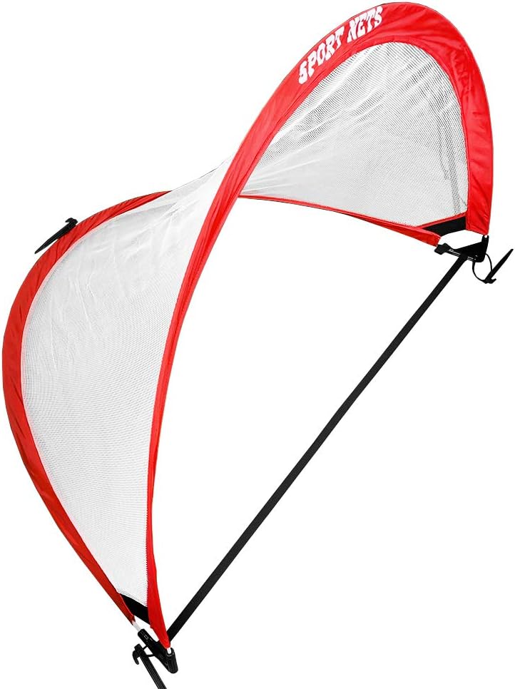 Hit Run Steal Portable Pop Up Soccer Goals Set of 2 - Two Folding Portable Soccer Goals with Carry Case - Available in 2.5ft, 4ft and 6 Foot Sizes. (2.5 Ft. (2 Goals + Bag)) : Sports & Outdoors