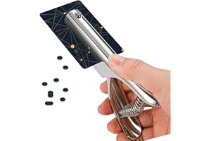 HNONPW Single Hole Punch 2 Inch Reach Deep Throat Heavy Duty Tab Zinc Alloy Silver Long 1/4 Inch Hand Held Leather Punch for Scrapbook Paper ID Card PVC Badge Photos