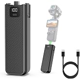 Portable Battery Handle Grip for DJI Osmo Pocket 4Pro/4/3 Xtra Muse 5000mAh | Digital Battery Level Display, 22.5W Fast Charging, Smart Temp Control, Reserved 1/4" Threaded for Tripod/Selfie Stick