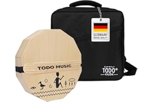 TODO The Nile Travel Cajon: 3-Tone Portable Cajon with Adjustable Snare, Handcrafted & Includes Carry Bag - for Adults and Kids(12-Sided)