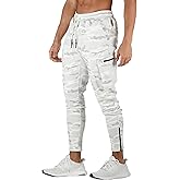 DIOTSR Men's Cargo Pants Casual Athletic Joggers Pants Gym Workout Sweatpants with Zipper Pockets