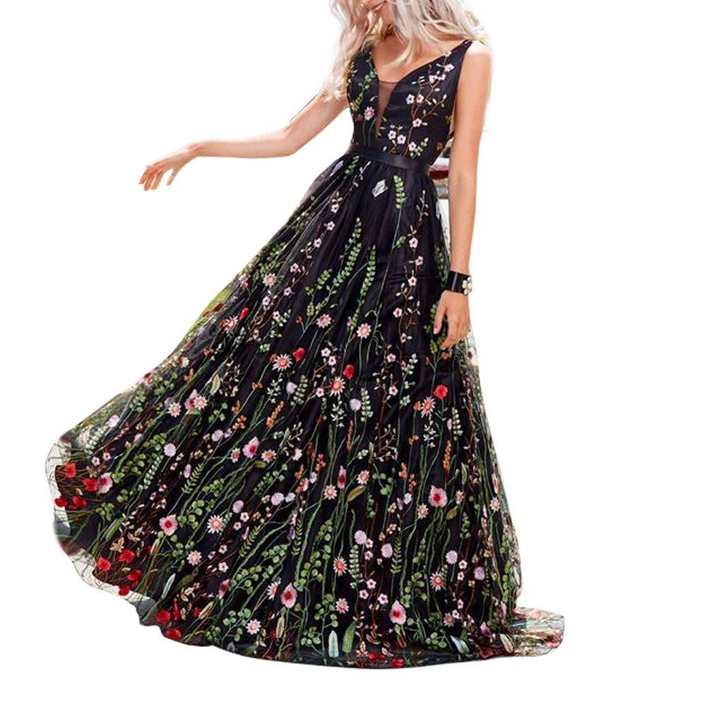 3d flower maxi dress