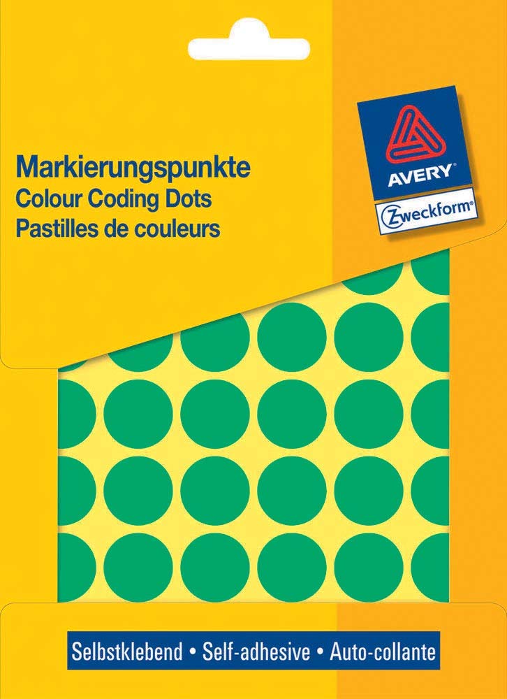 Avery Zweckform Colour Coding Dot Labels 18 mm Green