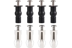 Fukaisu Universal Toilet Seat Bolts and Nuts Kit, Stainless Steel Top Mounting Fixing Hardware with Rubber/Plastic Screw Nuts