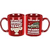 Christmas Vacation Merch Gifts, Funny Holiday Coffee Mug, 11oz Double-sided Christmas Vacation Drinking Cup, Novelty Holiday Party Cups for Table Decor, Xmas White Elephant Gag Gifts for Women Men