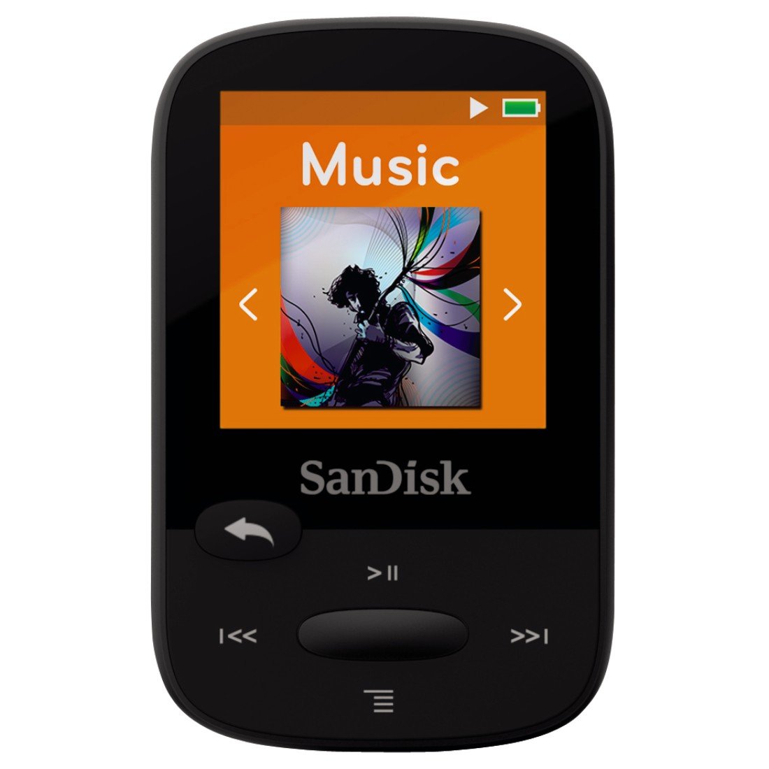 SanDisk Clip Sport 4GB MP3 Player, Black With LCD Screen and MicroSDHC