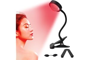 WTINTELL Red Light Therapy for Face, 660nm LED Red Light Therapy Light with Clip, Suitable for Home Skin Care and Relieving Chronic Pain.
