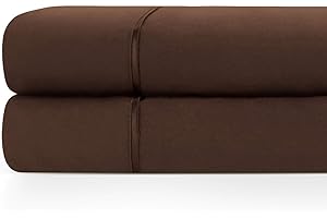 Zen Home Luxury Flat Sheet (2-Pack) - 1500 Series Luxury Brushed Microfiber w/Bamboo Blend Treatment - Eco-Friendly and Wrinkle Resistant - King - Brown