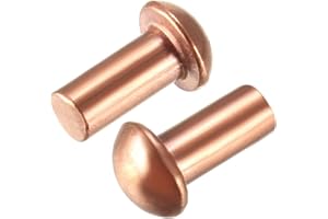 Saim Round Head Copper Solid Rivets Fastener - 24 Pcs 5/16" Diameter 5/8" L for Electrical Applications