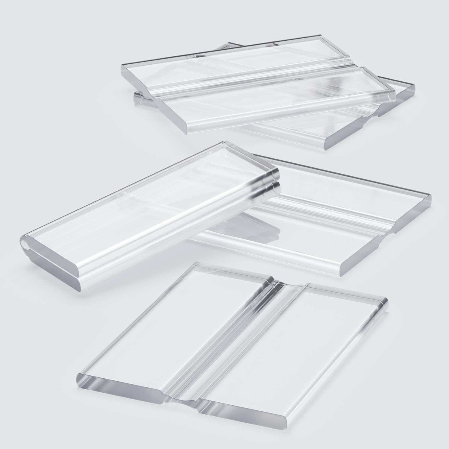 5 x 50mm Flex Hinges Low Profile Flexible Adjustable Hinges Clear Acrylic Continuous Piano Bands
