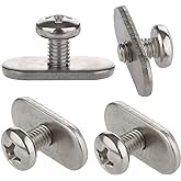 VTurboWay 4 Pcs 316 SS Kayak Rail/Track Screws and Nuts, M5 Long and Short Screws, Mounting Kit for Kayak Rails