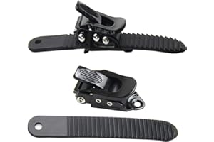 UP100 1 Sets Snowboard 2 Buckles with 2 Straps for Snowboard Strap-in Toe Tongue Binding System