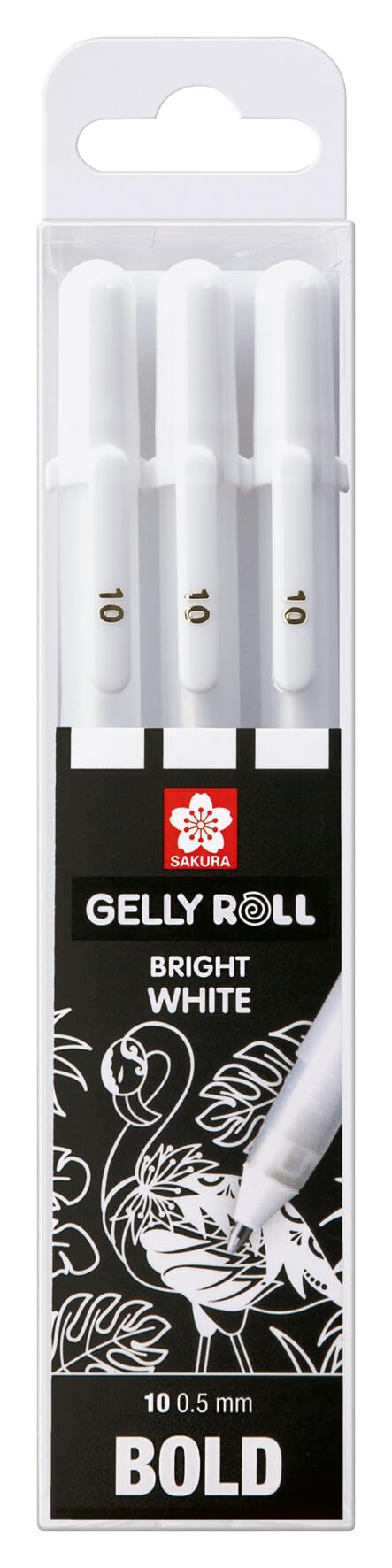 SAKURA Gelly Roll Basic - Bright White Gel Pen Set - Bold 1.0 mm Nib - Opaque White Ink for Dark Paper - Set of 3 Pens - Ideal for Hand Lettering, Comics, and Mixed Media