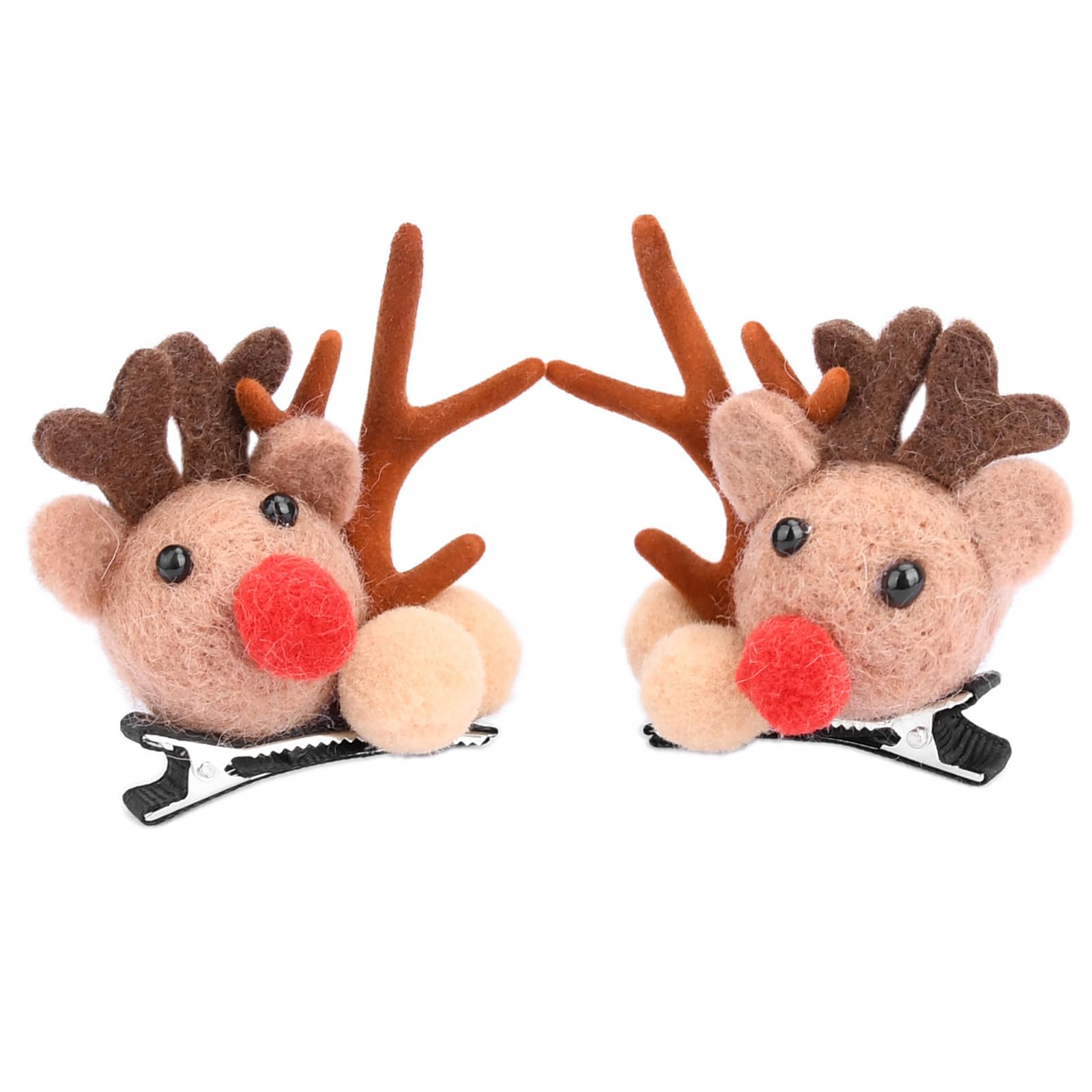 Gledola 2 Pairs Christmas Headdress Reindeer Antlers Headband Ears Hair Accessory Clips Hair Hoop for Girl Beauty (Little Reindeer)