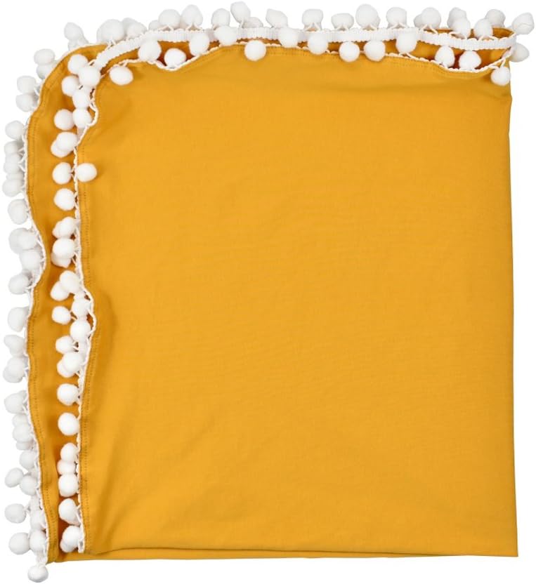 Yanhonin Soft Chiffon Baby Blankets, Pom Pom Baby Envelopes, Newborn Photography Props Yellow