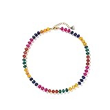 Joya Love Rainbow Gemstone Beaded Necklaces For
