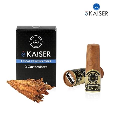eKaiser Elektronische Zigarre 2er Pack Cartomizer | Havana Flavour | E Zigarre E Shisha Einweg | 30/70 VG PG Premium-Geschmac