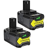 Sunmokite 2Packs 8.0Ah Replacement for Ryobi 18V Battery Lithium-Ion ONE+ P108 P102 P103 P104 P105 P107 P109 P122 Battery Compatible with 18 Volt Cordless Tools and Chargers (8.0Ah 2Pack)