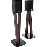EXIMUS One Pair Fixed Height Universal Speaker Floor Stands - Espresso - 600 Series