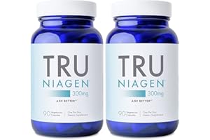TRU NIAGEN Patented NAD+ Supplement for Anti Aging and Cell Regeneration, 300 mg Niagen, 90 Servings | Supports Cellular Energy, Brain, Muscle | Nicotinamide Riboside (NR) Take 1 Daily | 2 Bottles