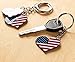Juvale American Flag Heart Keychain - Patriotic Party Favors & American Flag Party Gifts - Backpack Keychain & USA Key Ring Bulk - 24-Pack, Plastic/Steel, Heart-Shaped