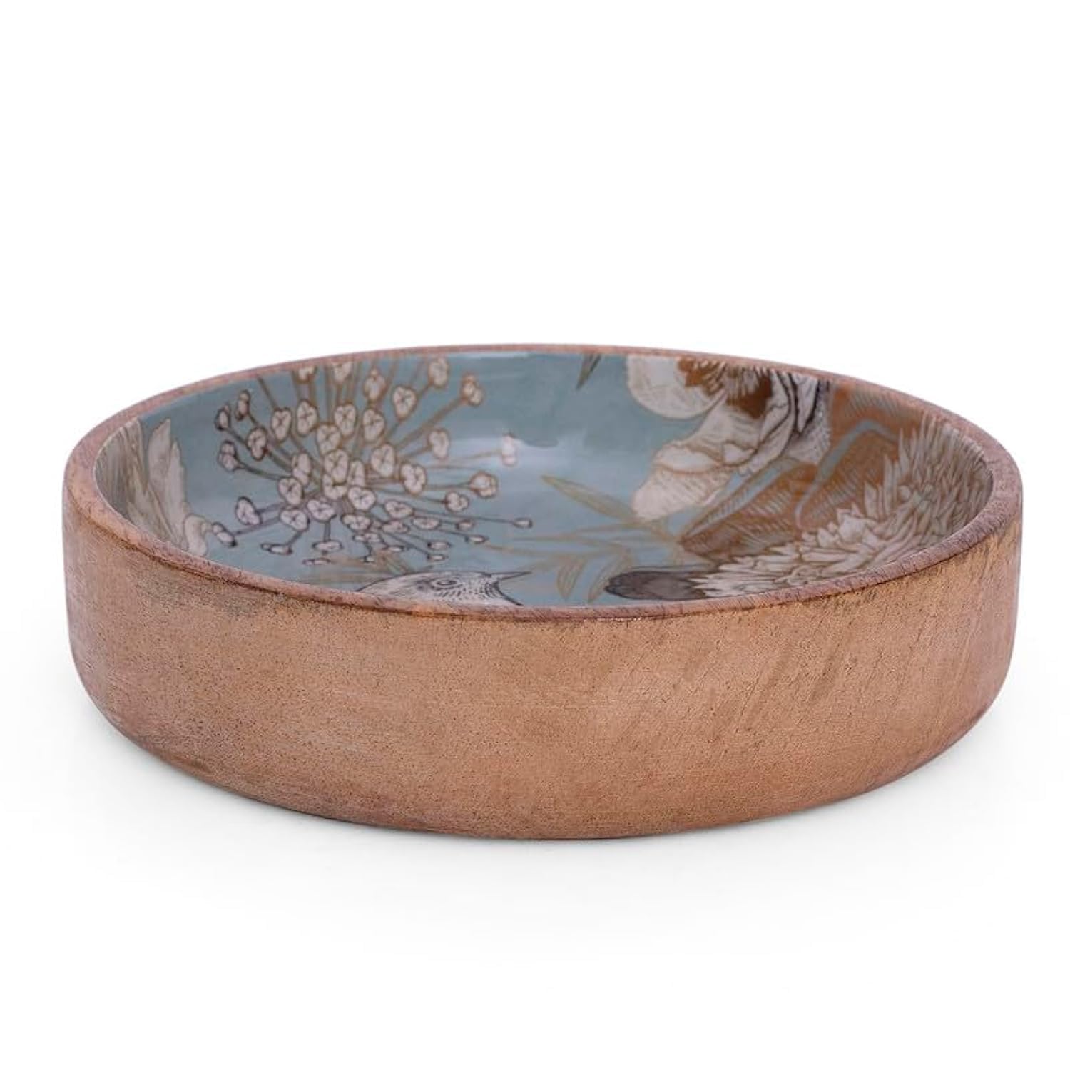 Handmade 20 x 5 cms Decorative Mango Wood Snack Serving Bowl For Dry Fruits Chips Coffee Table Countertop Display Key Bowl Tableware Kitchen Living Room Home Decor Accents Dinnerware