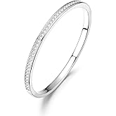 FANCIME Bangle Tennis Bracelets 925 Sterling Sliver Cubic Zircon Classic Cuff Bangle Bracelets for Women