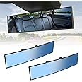 JOYTUTUS Rear View Mirror, Universal 11.81 Inch 2 Pack Panoramic Convex Rearview Mirror, Interior Clip-on Wide Angle Rear View Mirror to Reduce Blind Spot Effectively for Car SUV Trucks -Blue