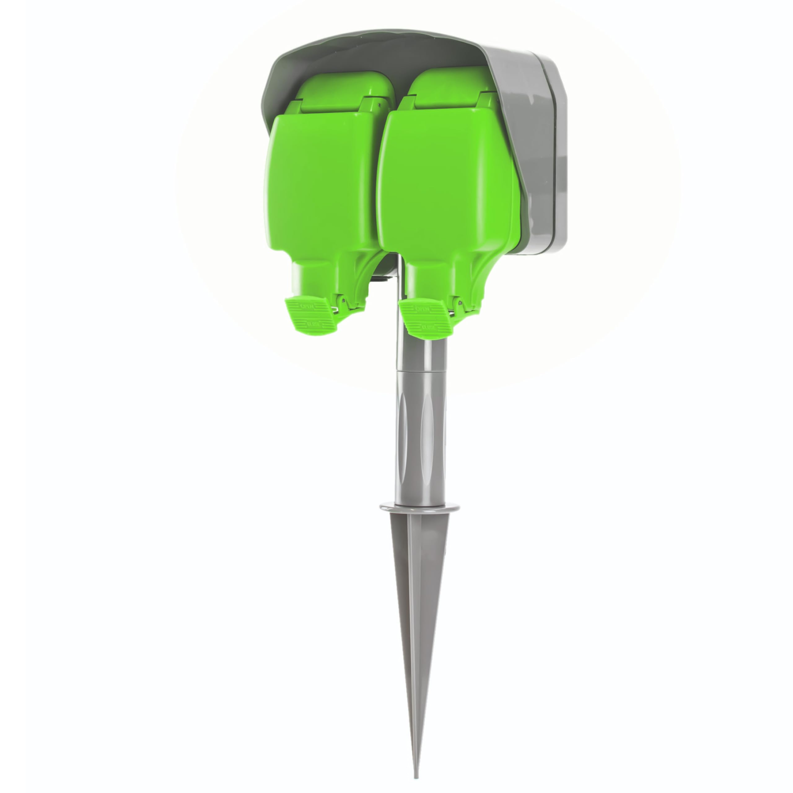 STATUS 15m Extension Lead, Dual Socket, Green Outdoor Extension Lead, Waterproof, 13 Amp, IP54 Rated, Ideal for Lawn, Garden, Power Tools, DIY Use (2W15M13AIP54SS4)