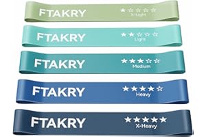 FTAKRY Resistance Bands for Working Out, Exercise Bands with 5 Resistance Levels, Natural Latex Resistance Bands Designed for Home Fitness, Strength Training and Flexibility Exercises