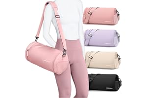 WISEPACK Small Gym Bag for Women,Waterproof Workout Bag Mini Duffle Bag Womens Spotrs Gym Bags Small Travel Duffel Bag with Wet Pocket Carry on Weekender Bags for Dance Swimming,Gym,Yoga,Fitness Pink