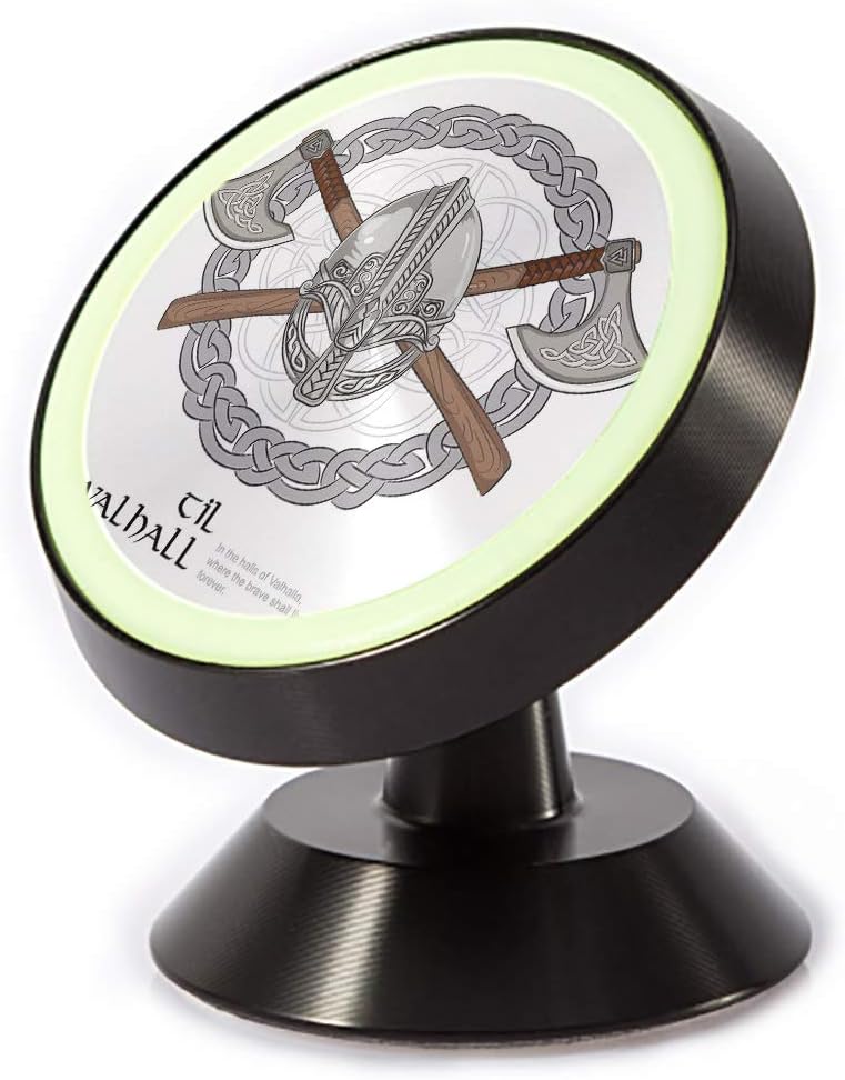 Tinmun Magnetic Phone Car Mount, Viking Helmet Crossed Axes Wreath Universal Car Phone Holder for Dashboard