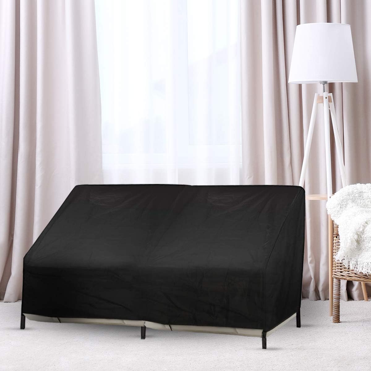 HASBEEN Patio Loveseat Sofa Covers Waterproof, Outdoor Furniture Covers 210D Oxford Cloth Cover UV Resistant 29" H x 54" W x 38" D: Kitchen & Dining
