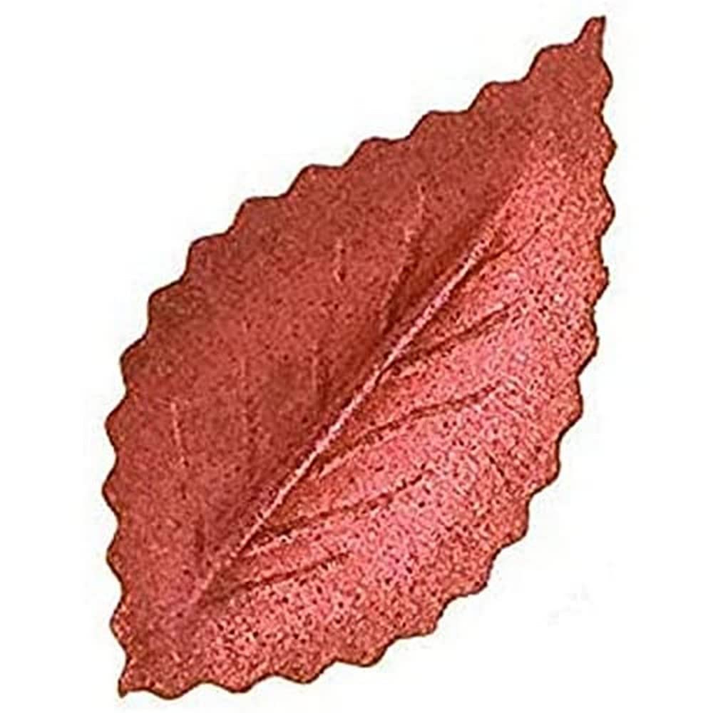 DEKORA 126070 Red Metallised Tree Leaves Edible Cake Decoration 4.2 cm, Multicoloured
