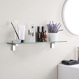 KES Bathroom Shelf Glass 60CM Shower Wall Mounted 8mm Tempered Chrome Bracket view 4