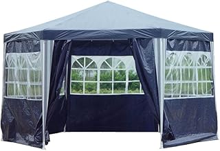 Kronenburg Pavillon PE Gartenzelt Wasserdicht 6-Eck oder 3 x 3 m mit Seitenteilen Farb- und Modellwahl