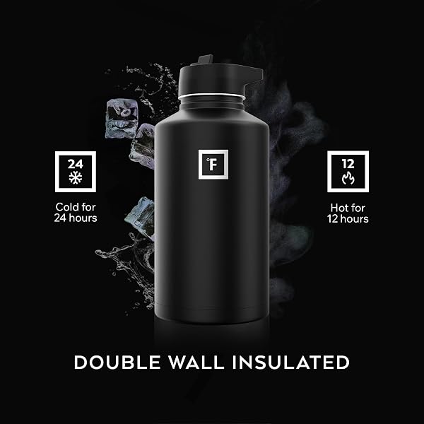 IRON °FLASK 64 OZ WIDE MOUTH WATER BOTTLE WITH STRAW